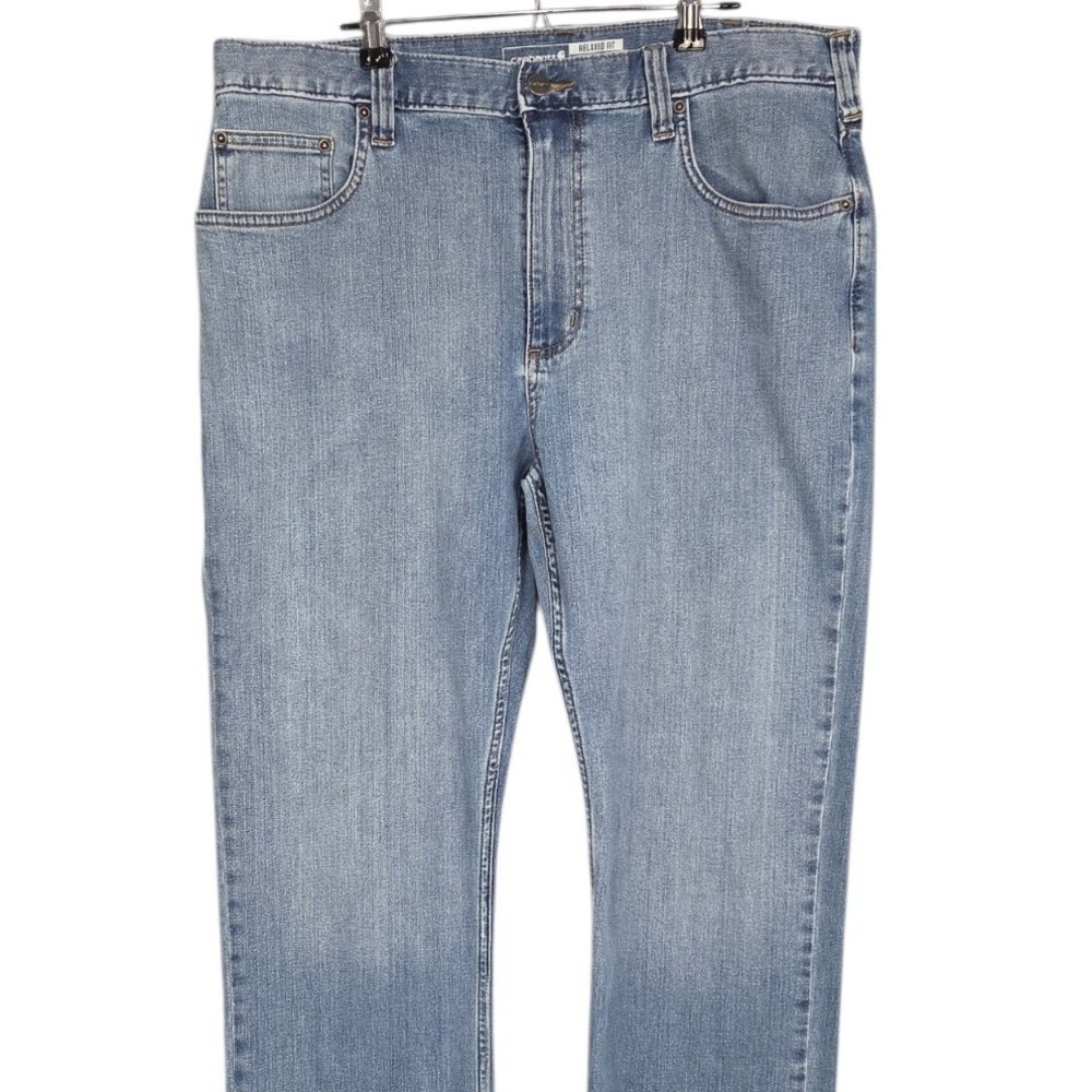 Carhartt Jeans Mens 36x32 Blue Rugged Flex Relaxed Fit Light Wash Denim BD2804